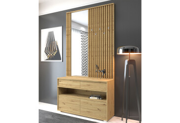 Фото Прихожая Gerbor холдинг Дели с тумбой 120 см, дуб артизан