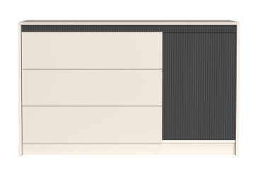 Фото Комод Гербор Монако 1-дверный с 3 ящиками 136 см, кашемир / элегантный серый софттач