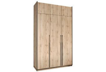 Фото Шафа Moreli Ramo / Рамо R-0016 3-дверна зі штангою, полицями та антресоллю 148,4 см, дуб аппалачі