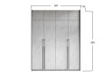 Image 3 - Шкаф Moreli Ramo / Рамо R-0020 4-дверный со штангой справа, полками и антресолью 196,8 см, бетон тефра
