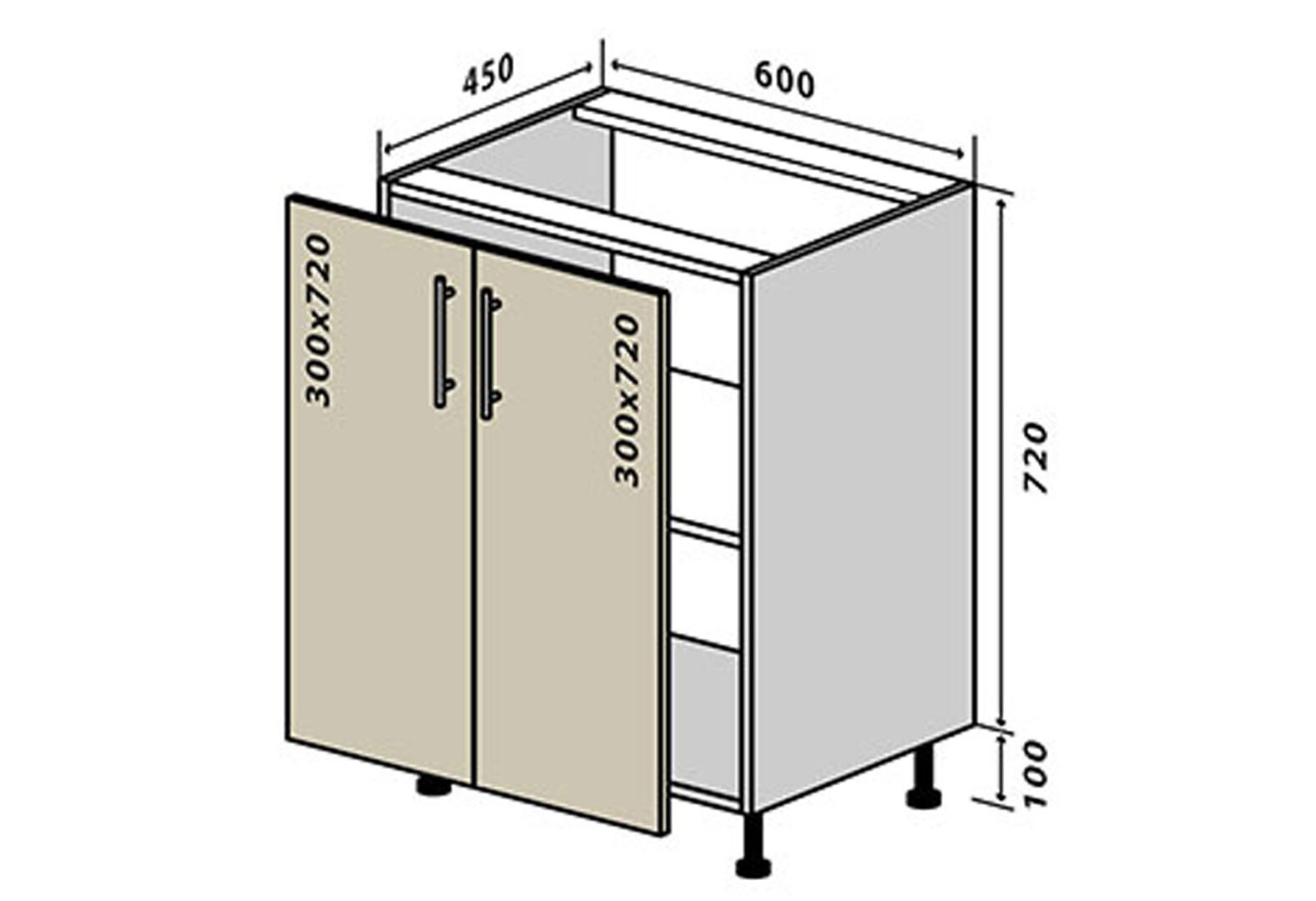 Фото 1 - Н6 Тумба 2Д 60 Соната / Sonata Вип-Мастер