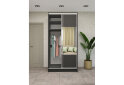 Image 3 - Шкаф-купе двухдверный 1200х600х2400 ДСП + Зеркало Серебро, антрацит