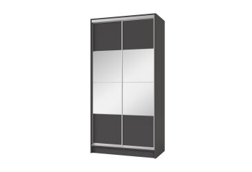 Image Шкаф-купе двухдверный 1200х600х2400 ДСП + Зеркало Серебро, антрацит