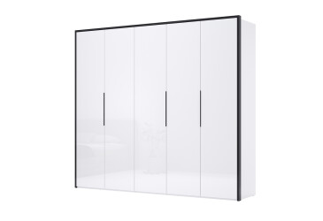 Фото Шкаф 5дв без зеркал Белый глянец / Мат антрацит