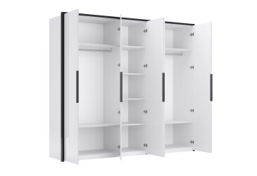 Фото Шкаф 6дв без зеркал Белый глянец / Мат антрацит