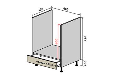 Фото Н12 Тумба для духовки 1Ш New