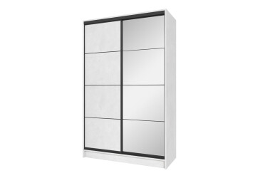 Фото Шкаф-купе Киевский стандарт 2Д 1500х2400х600 комбинированные ДСП + Зеркало, бетон стайл