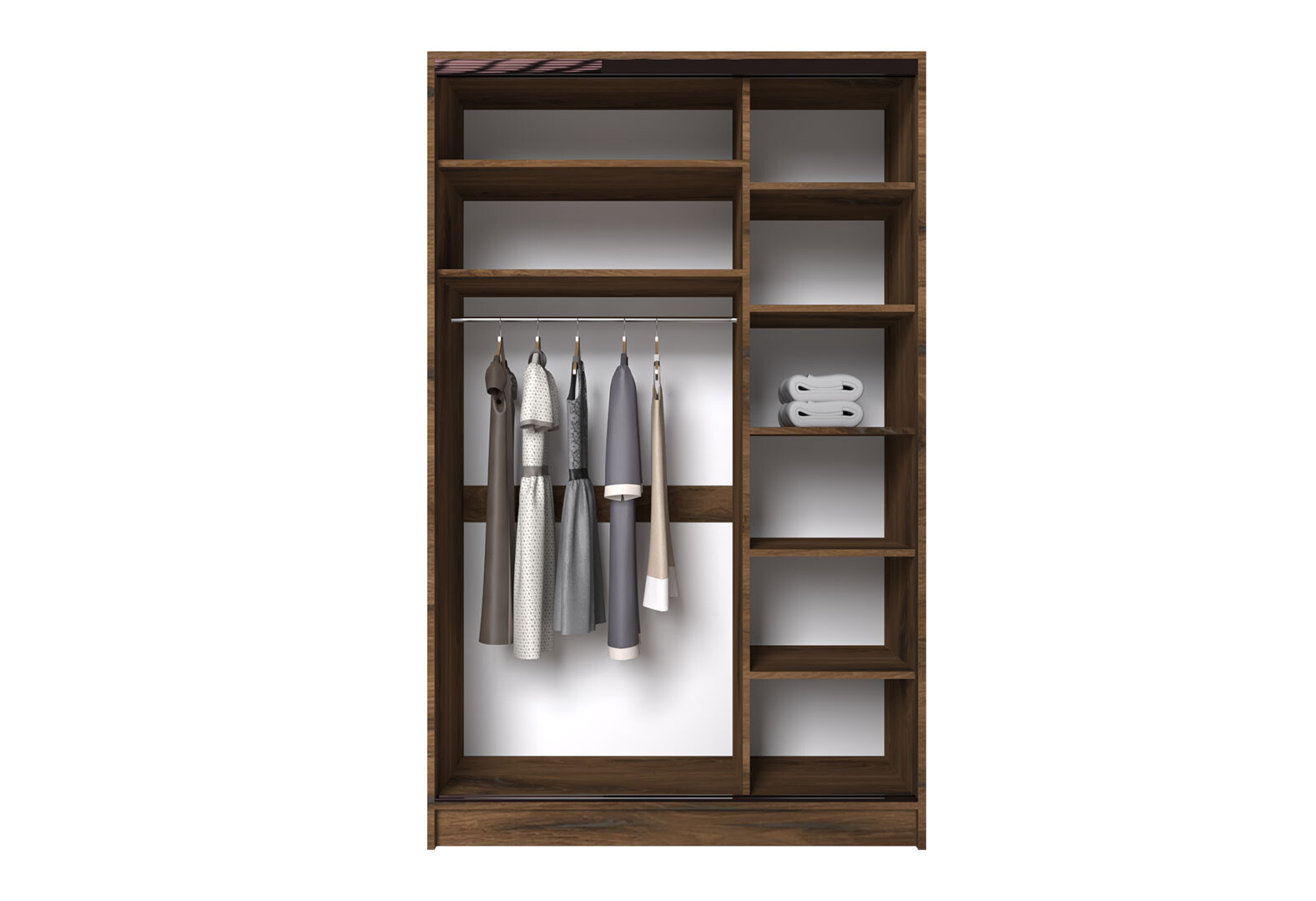 Фото 6 - Шафа-купе Київський Стандарт 2Д 1500х2400х600 Комб 7_7/7 ДСП + Дзеркало Срібло, дуб ліворно