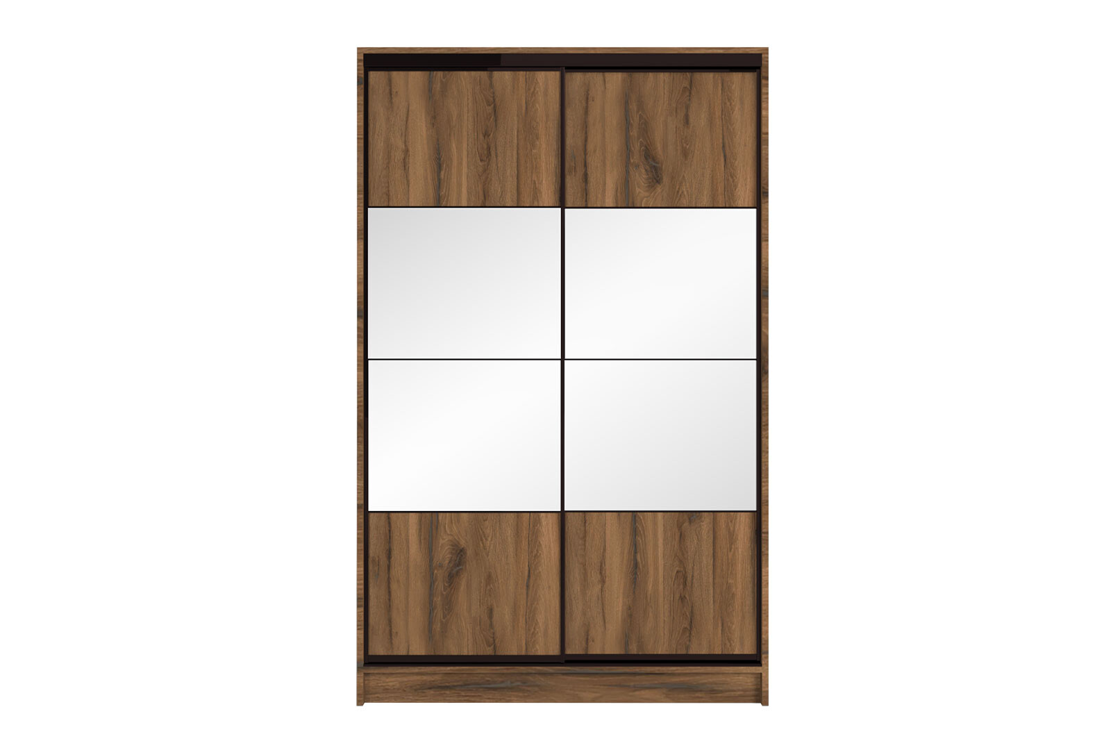 Фото 4 - Шафа-купе Київський Стандарт 2Д 1500х2400х600 Комб 7_7/7 ДСП + Дзеркало Срібло, дуб ліворно