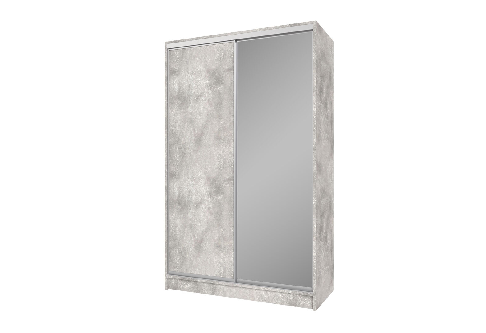 Фото 1 - Шкаф-купе Киевский стандарт 2Д 1500х2400х600 ДСП + Зеркало графит, бетон