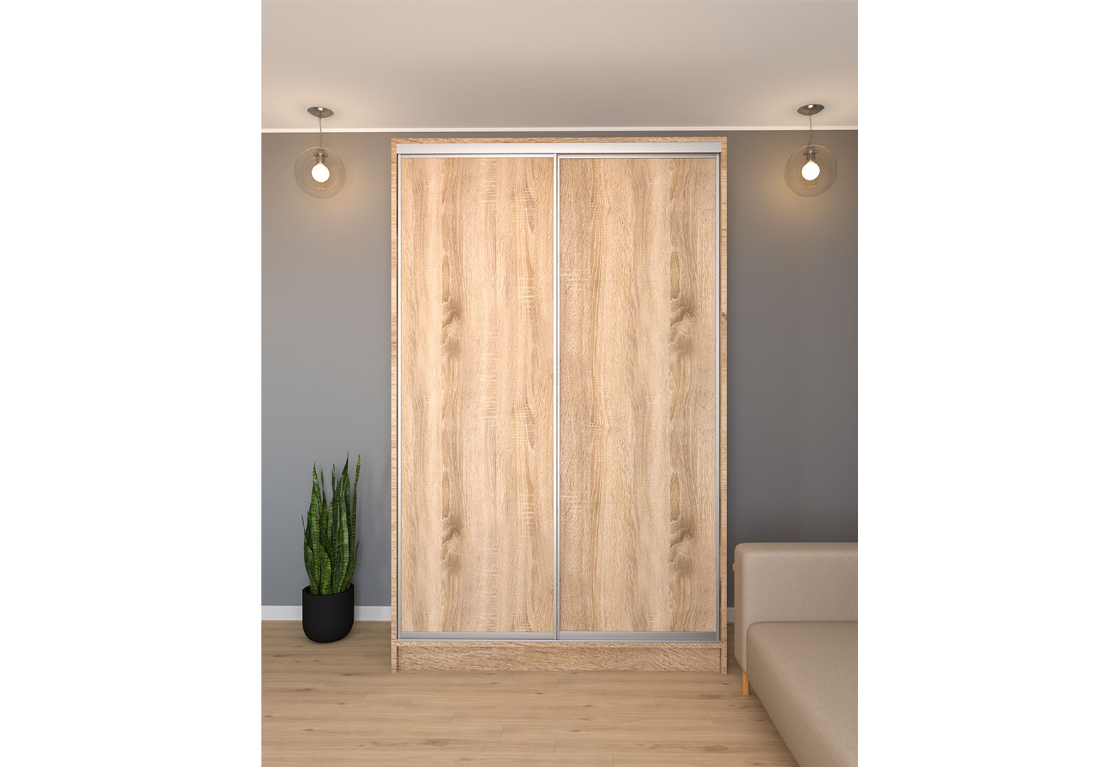 Фото 2 - Шкаф-купе Киевский стандарт 2Д 1500х2400х600 ДСП дуб сонома