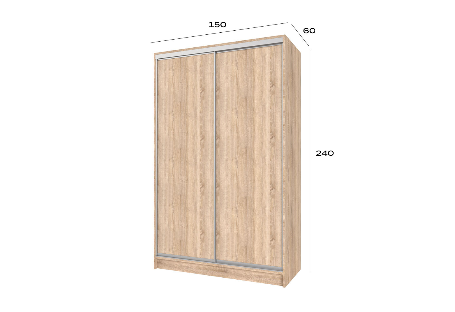 Фото 7 - Шкаф-купе Киевский стандарт 2Д 1500х2400х600 ДСП дуб сонома