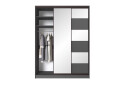 Фото 5 - Шафа-купе Київський стандарт 3-дверна з дзеркалом та комбі ДСП / дзеркало 180x240x60 см, антрацит