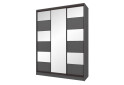 Фото 1 - Шафа-купе Київський стандарт 3-дверна з дзеркалом та комбі ДСП / дзеркало 180x240x60 см, антрацит