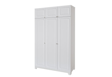 Фото Шкаф Вип-Мастер Мадрид 3-дверный с антресолью V.1 152 см, белый