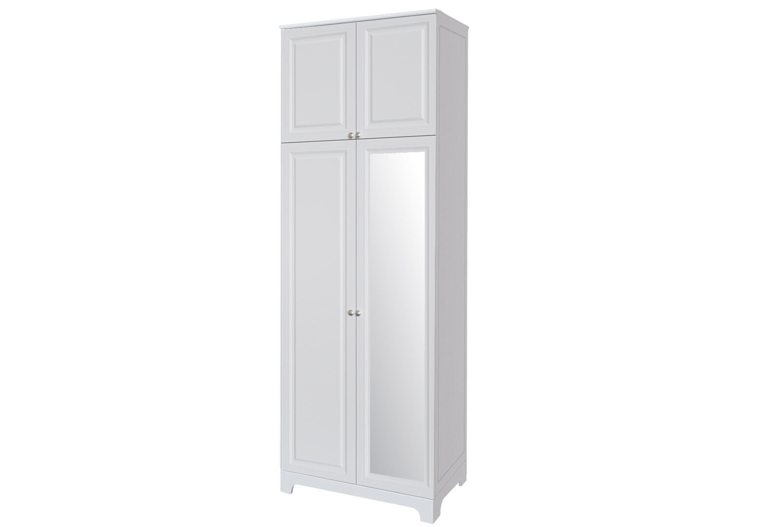 Фото 1 - Шафа VIP-master Мадрид МДФ 2-дверна з високою антресоллю та дзеркалом V.1 102 см, білий