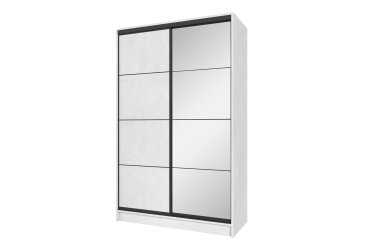 Image Шкаф-купе Киевский стандарт 2Д 1500х2400х600 комбинированные ДСП + Зеркало, бетон стайл