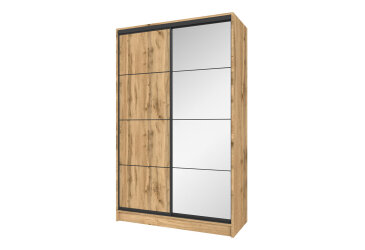 Image Шкаф-купе Киевский стандарт 2Д 1500х2400х600 комбинированные ДСП + Зеркало, дуб аппалачи