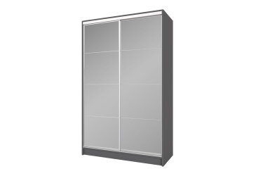 Image Шкаф-купе Киевский стандарт 2Д 1500х2400х600 Комб 7_7/2 Зеркало Графит, антрацит