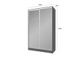 Image 7 - Шкаф-купе Киевский стандарт 2Д 1500х2400х600 Комб 7_7/2 Зеркало Графит, антрацит