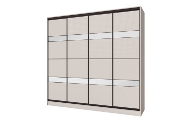 Фото Шкаф-купе Киевский Стандарт 4Д 2500х2400х600 Комб 14_14/1 ДСП + Дзеркало Срібло, кашемир