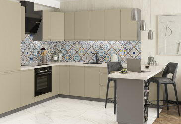 Image Кухня Svit Mebliv Влада Комплект II 2.5x3.1 м + 30 см тумба під бутылки, Графит / Айвори