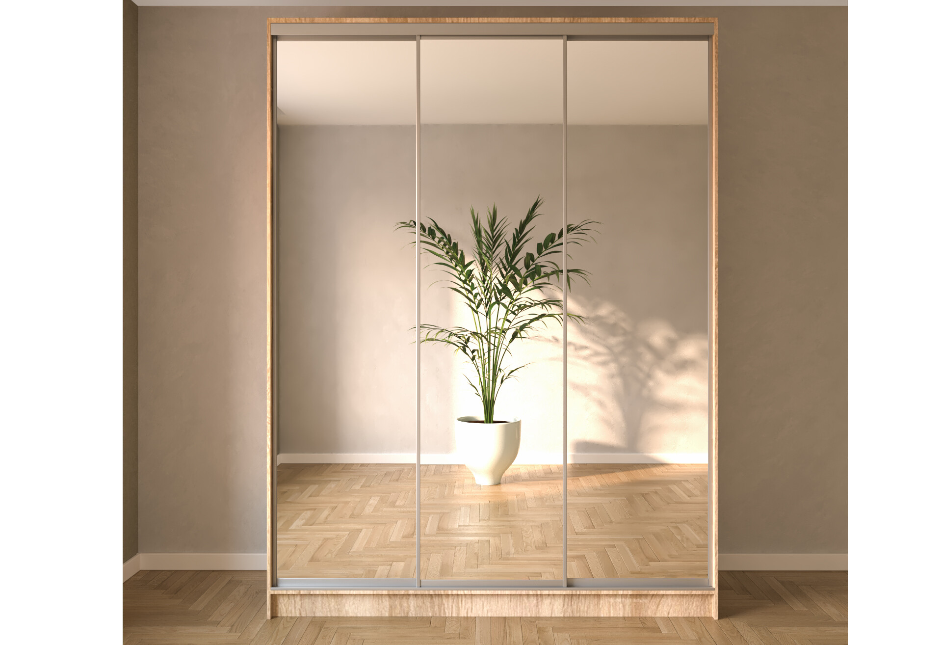 Фото 2 - Шафа-купе Мебель Стар 3-дверный 1800х2100х600 с зеркалами, дуб сонома