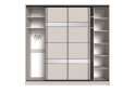 Image 5 - Шкаф-купе Киевский Стандарт 4Д 2500х2400х600 Комб 14_14/1 ДСП + Дзеркало Срібло, кашемир