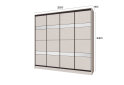 Image 8 - Шкаф-купе Киевский Стандарт 4Д 2500х2400х600 Комб 14_14/1 ДСП + Дзеркало Срібло, кашемир
