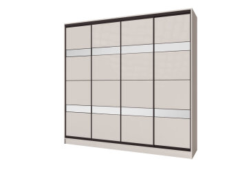 Image Шкаф-купе Киевский Стандарт 4Д 2500х2400х600 Комб 14_14/1 ДСП + Дзеркало Срібло, кашемир