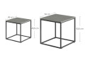 Фото 7 - Стол журнальный Креденс Фениче квадратный 2 шт, 50 / 45 см, бетон / ножки черные
