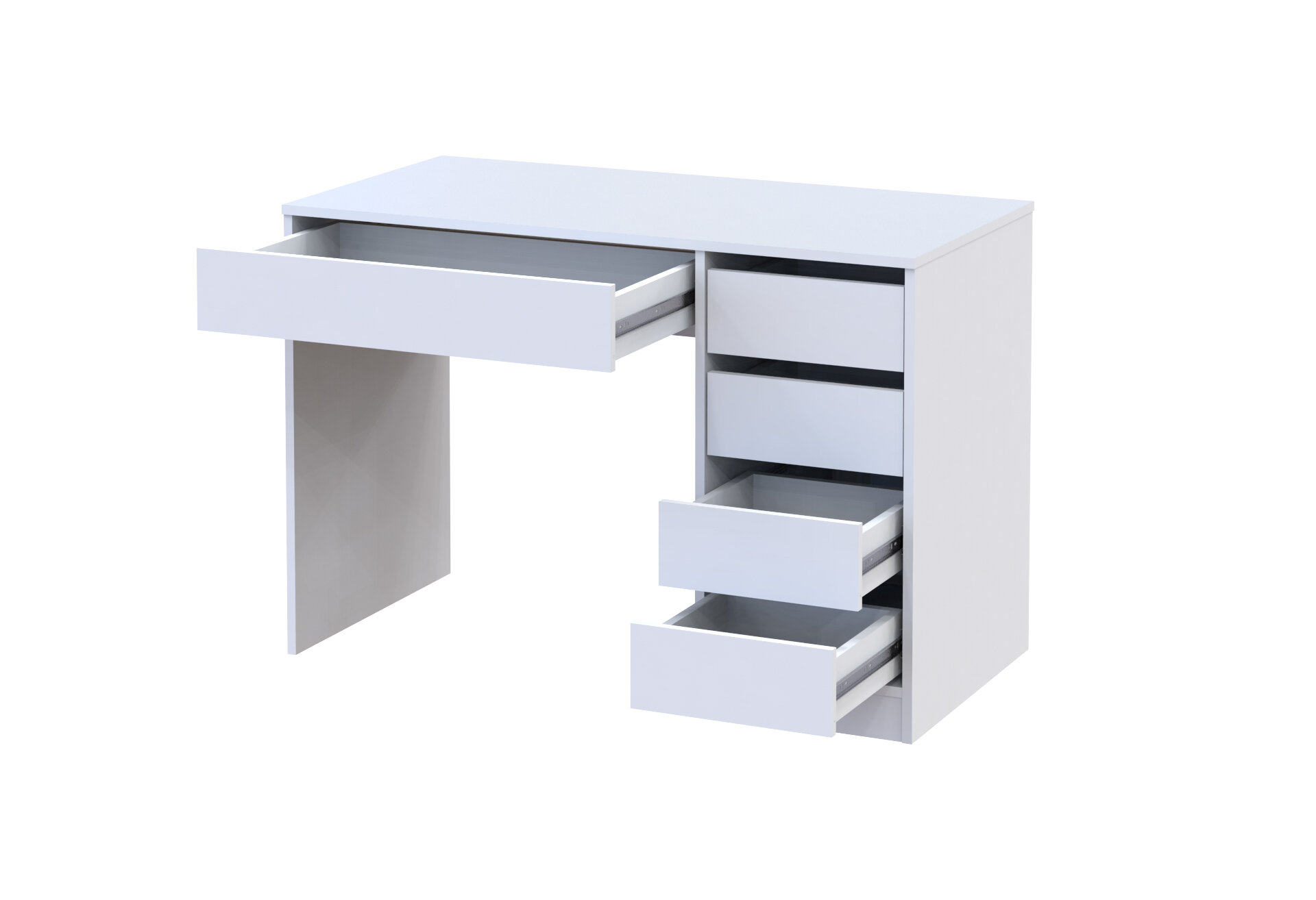 Фото 3 - Стіл письмовий Kredens furniture Ерго / Ergo 110x55 см правий з 5-ма шухлядами Білий