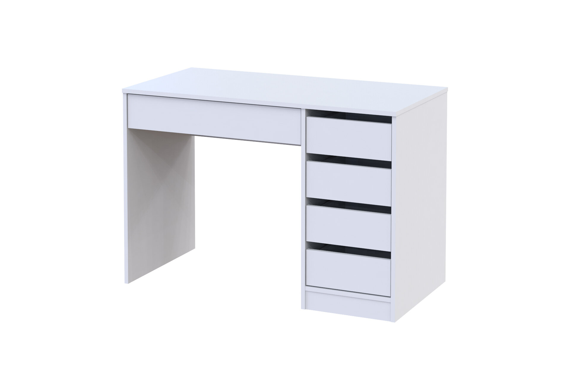Фото 1 - Стіл письмовий Kredens furniture Ерго / Ergo 110x55 см правий з 5-ма шухлядами Білий