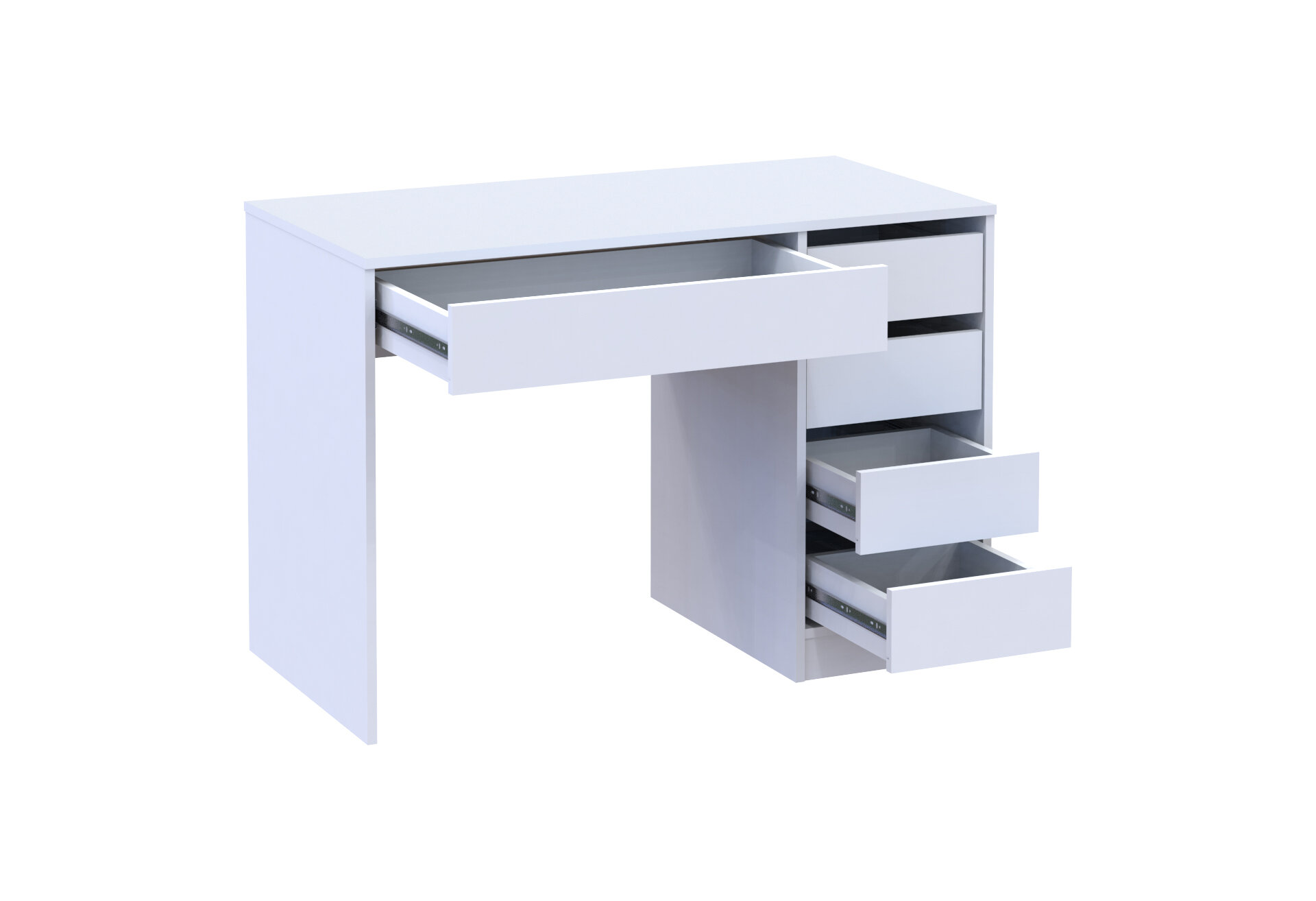 Фото 6 - Стіл письмовий Kredens furniture Ерго / Ergo 110x55 см правий з 5-ма шухлядами Білий