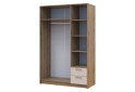 Фото 5 - Шкаф Doros Ронди 3-дверная с зеркалом и 2 ящиками 121 см Дуб Артизан / Кашемир