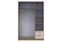 Фото 6 - Шкаф Doros Ронди 3-дверная с зеркалом и 2 ящиками 121 см Дуб Артизан / Кашемир
