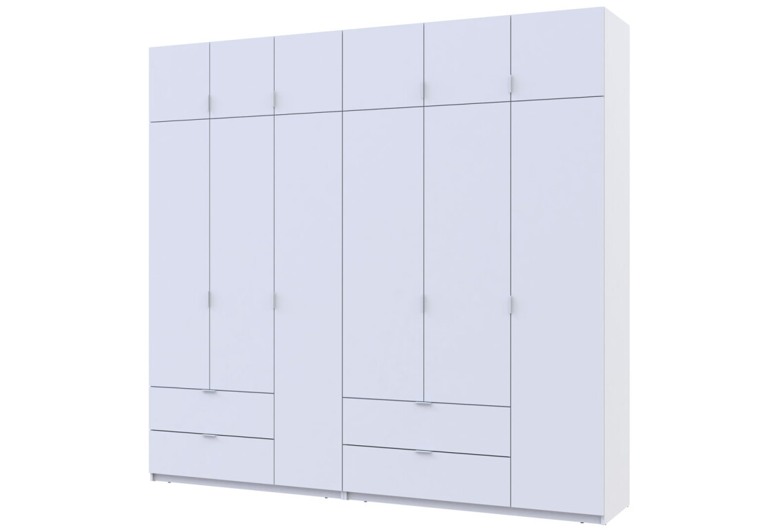 Фото Шафа Doros Лукас 6-дверна з антресоллю 255 см, білий