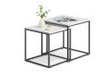 Зображення 6 - Стіл журнальний Kredens furniture квадратний 2 шт, 50 / 45 см, білий / ніжки чорні