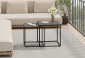 Image 2 - Стіл журнальний Kredens furniture квадратний 2 шт, 50 / 45 см, бетон / ніжки чорні