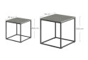Image 7 - Стіл журнальний Kredens furniture квадратний 2 шт, 50 / 45 см, бетон / ніжки чорні