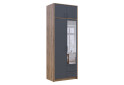 Фото 3 - Шкаф Doros Ронди 2-дверная с зеркалом, антресолей и 2 ящиками 82 см Дуб Артизан / Графит