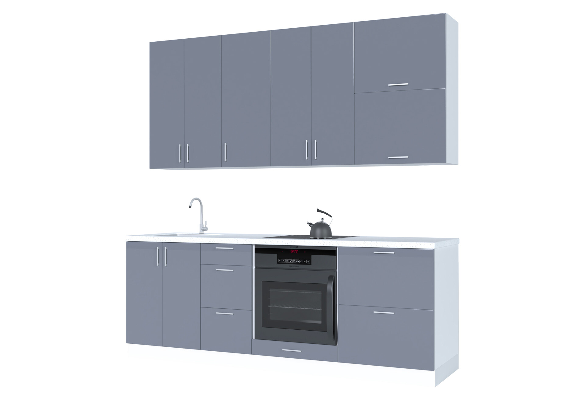 Фото 2 - Кухня Вип-Мастер Марго Люкс 220 см, белый / шифон