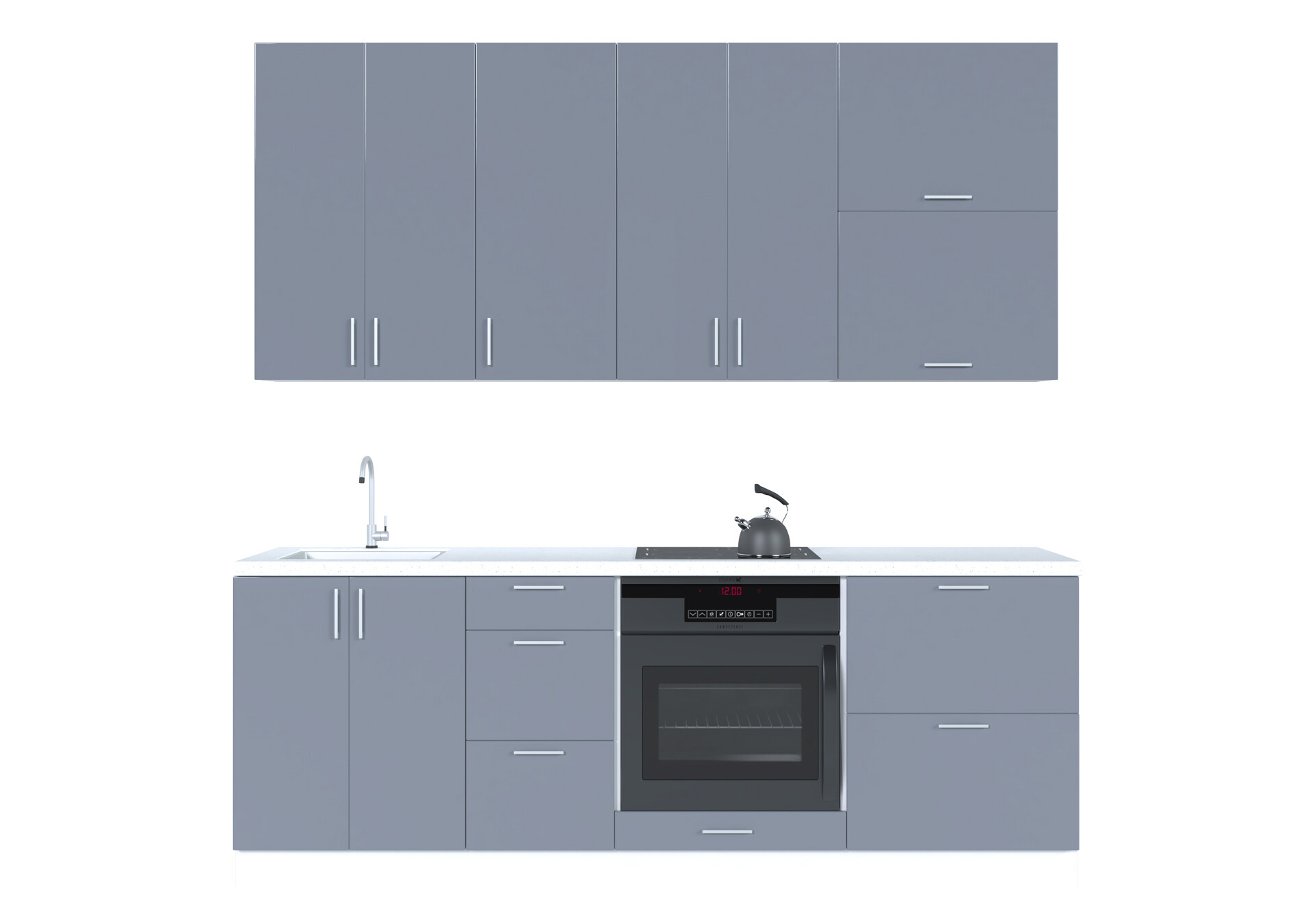 Фото 3 - Кухня Вип-Мастер Марго Люкс 220 см, белый / шифон