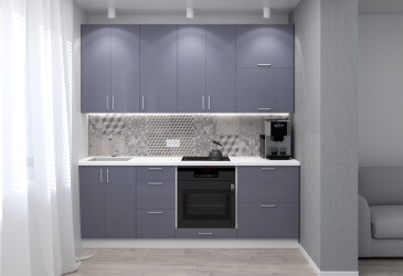 Фото Кухня Вип-Мастер Марго Люкс 220 см, белый / шифон