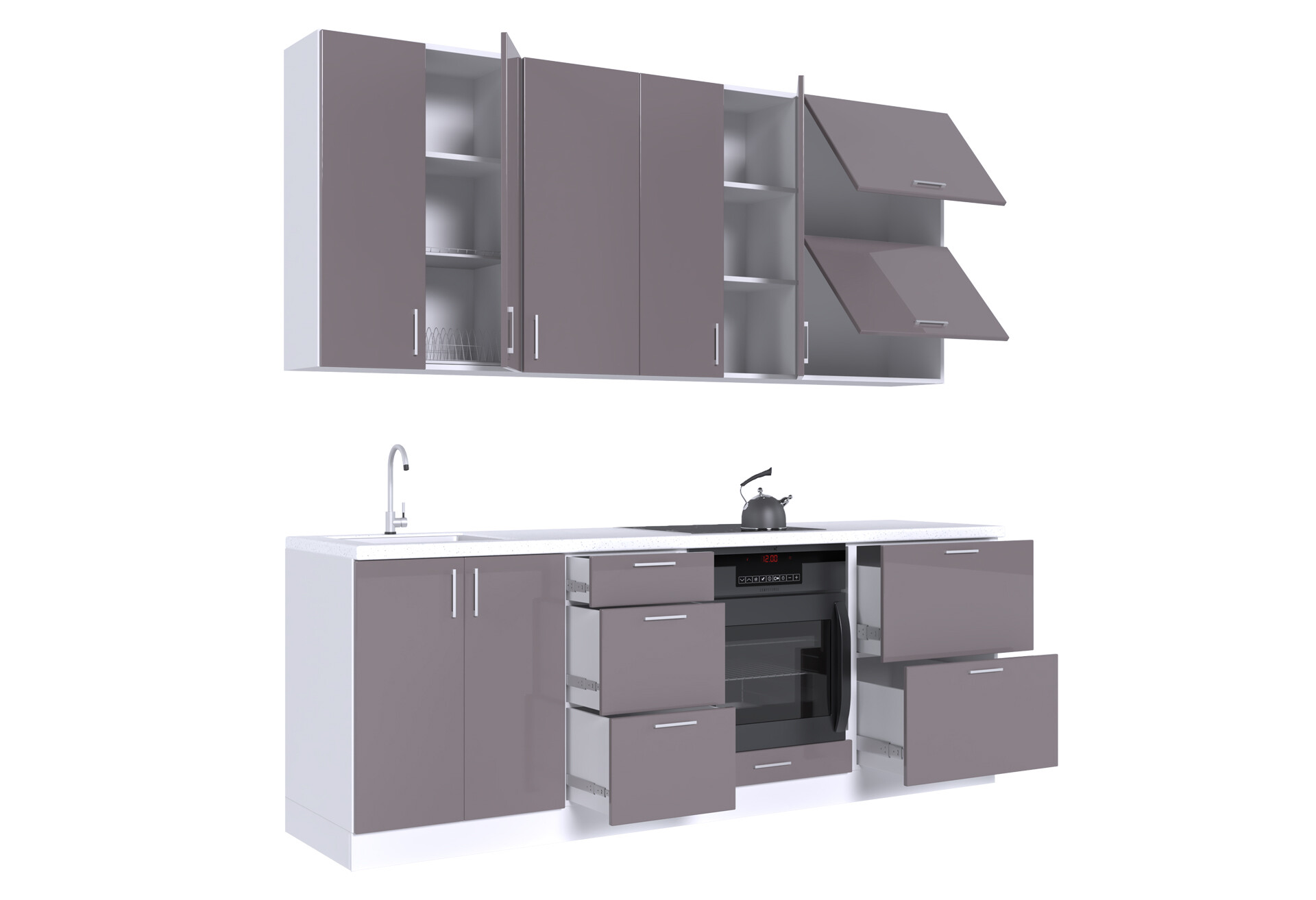 Фото 4 - Кухня Вип-Мастер Марго Люкс 220 см, белый / кашемир