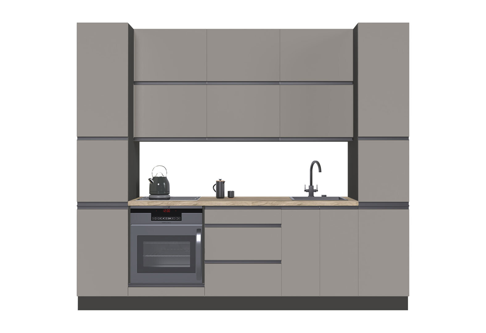 Фото 4 - Кухня Вип-Мастер Риолайн Люкс / RioLine Luxe Матова 260 см, Светло-коричневый М02