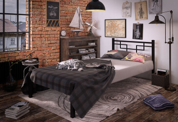 Фото Ліжко Tenero Фавор Міні металеве із вкладом метал + ДВП 90х200