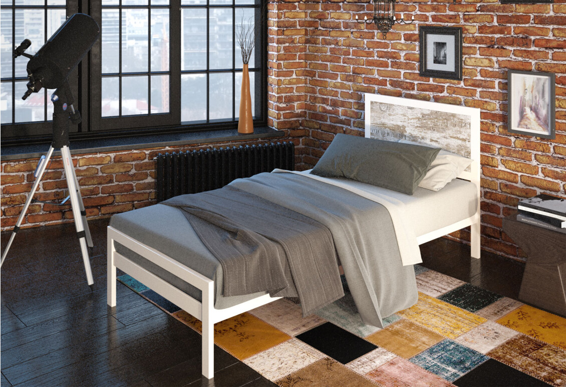 Фото Ліжко Tenero Герар Міні металеве із вкладом метал + ДВП 90х190