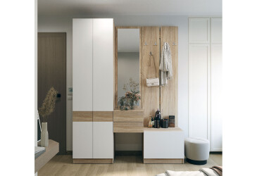 Фото Прихожая Сола Doros 165 см, дуб сонома / белый