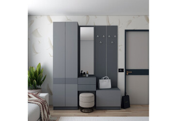 Фото Прихожая Сола Doros 165 см, графит / серый